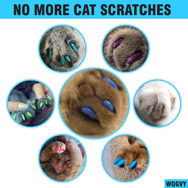 15 Colors / 150 pcs Cat Nail Caps | Cat Claw Covers with Adhesives and Applicators (S) S - BeesActive Australia