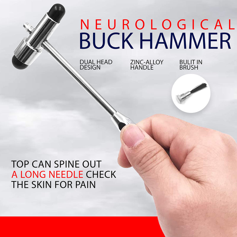 7 pcs Neurological Percussion Set, Reflex Taylor Buck Hammer Pinwheel Diagnostic Kit for Nurses, EMS, Medical Students, Clinical - BeesActive Australia