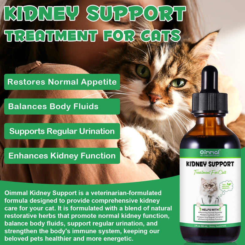 Kidney Support for Cats, Cat Kidney Treatment Support Normal Kidney Function, Increase Immunity, Herbal Supplement Supports Healthy Kidney Function, 60ml