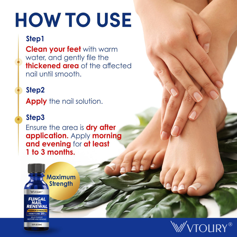 Toenail Fungus Treatment Extra Strength – Nail & Toe Solution with Undecylenic Acid 25% and Tea Tree Oil