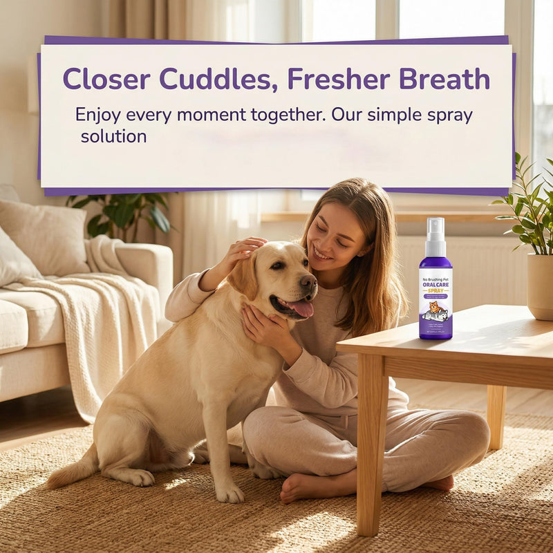 JoanofArc Pet Oral Spray, Teeth Cleaning Spray for Dogs and Cats, Pet Breath Freshener and Teeth Cleaning Sprays, Reduces Plaque Tartar Buildup, No Brushing, 50ml