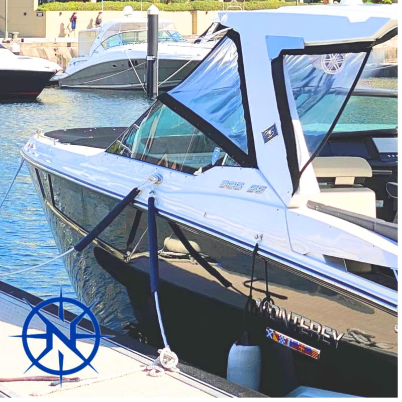 Dock Line Chafe Guards,Size 24" and 47" Inche Length (2 Pack) - Ultra-Strong Removable Chafing Guard, UV Resistant, Eliminates Boat Line Squeaking and Protects Your Boat Finish Black 24" - BeesActive Australia