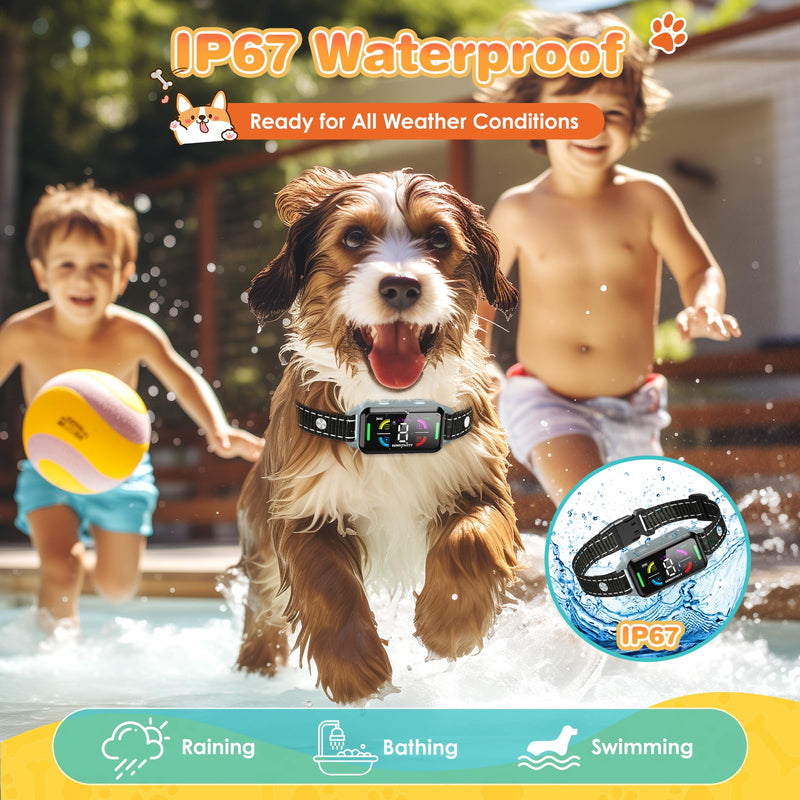 Dog Bark Collar, Anti Bark Collar for Large Medium Small Dogs, Smart Bark Collar with Beep Vibration and Optional Shock, IP67 Waterproof Anti Barking Deterrent Device with 8 Sensitivity Levels - BeesActive Australia