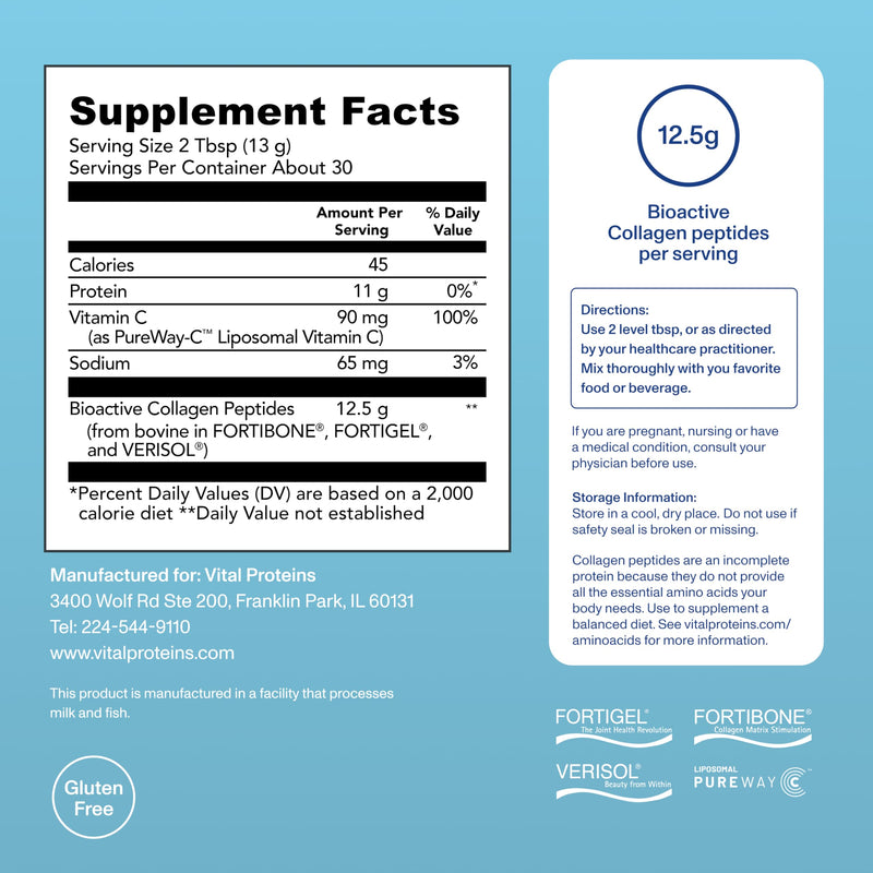 Vital Proteins Professional Bioactive Collagen Complex Daily Support 13.9oz | VERISOL®, FORTIBONE®, FORTIGEL® & Liposomal PureWay-C®, Supports Skin Appearance & Joint Mobility, 30 Servings