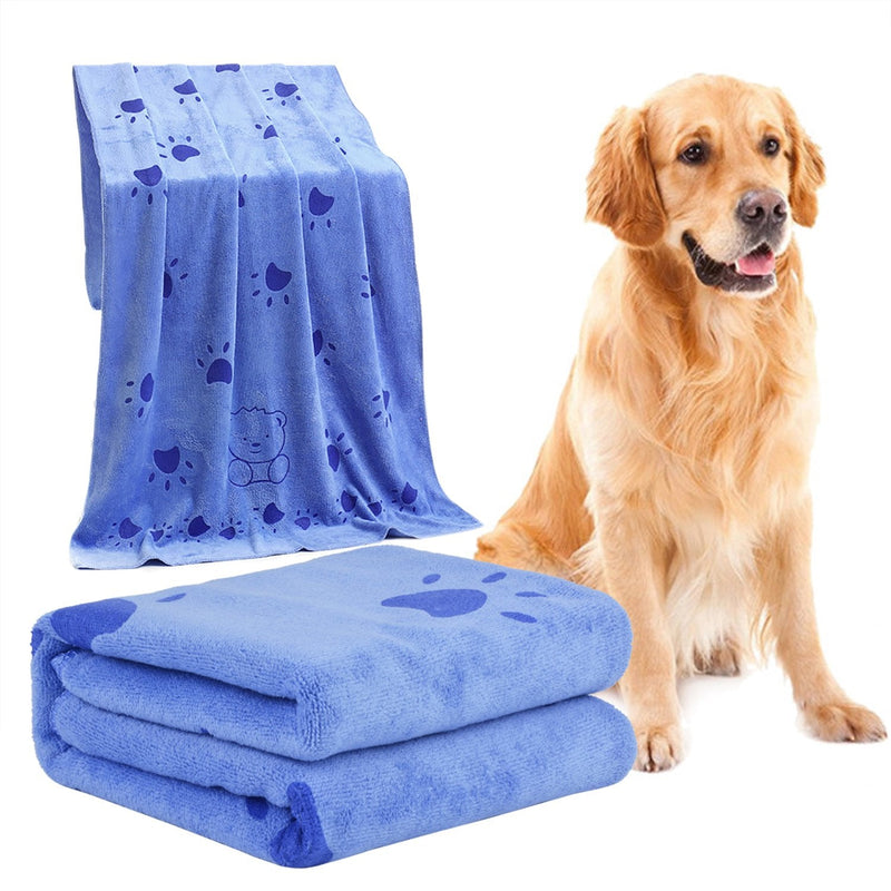 Legendog Dog Towel, Large Soft Dog Towel, Dog Bathrobe, Microfiber, Quick-Drying Warm Pet Towel for Dogs, Cats, 140 x 70 cm (Blue) - BeesActive Australia