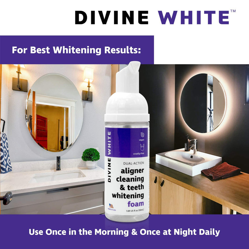 Dual-Action Stain Removal Aligner/retainer Cleaner and Teeth Whitening Foam- Hydrogen Peroxide-Good for Invisalign, ClearCorrect, SmileDirectClub, Candid -Oral Care-Toothpaste Replacement 1.69 Fl Oz (Pack of 1) - BeesActive Australia
