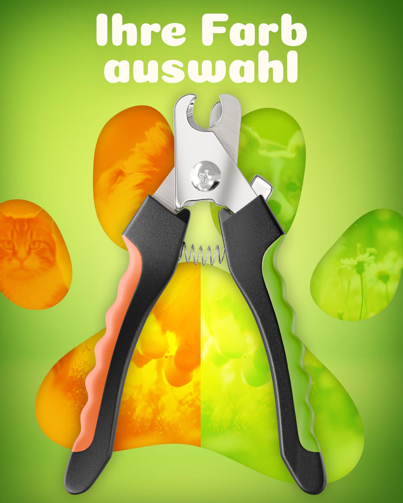 NUNBELLPET® Claw Scissors for Dogs and Cats - Professional Claw Trimmer, Nail Scissors for Small Animals, Safe Claw Clippers with Protection, Ideal for Fur and Claw Care (Green, S) Green - BeesActive Australia