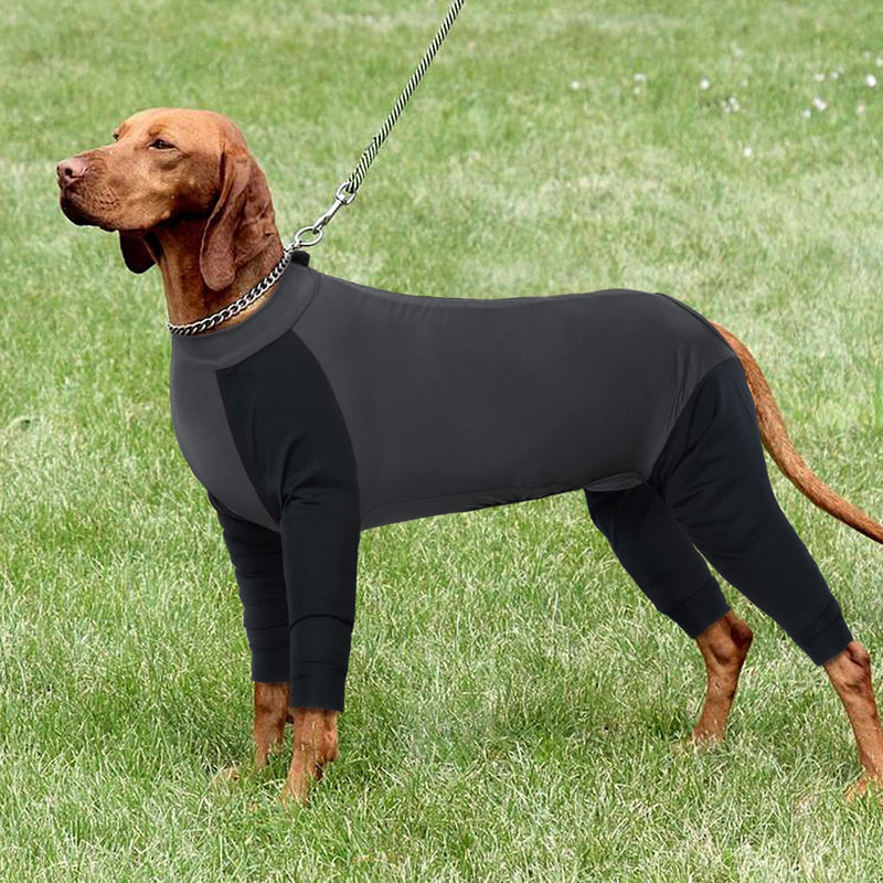 Hjyokuso dog jumpsuit with legs, dog pajamas, dog pajamas for small dogs, dog pajamas with zipper, body dog after surgery for Chihuahua, Pomeranian, Yorkshire Terrier, Bichon Frisé S gray - BeesActive Australia