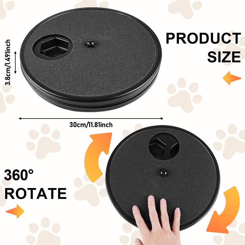 Dog Scratching Board, Dog Claw Grinder with Treat Box, Dog Claw Grinder, Built-in 6 Compartment Food Storage 360°, Rotation Alternative to Claw Clippers and Grinders (Black) Black - BeesActive Australia