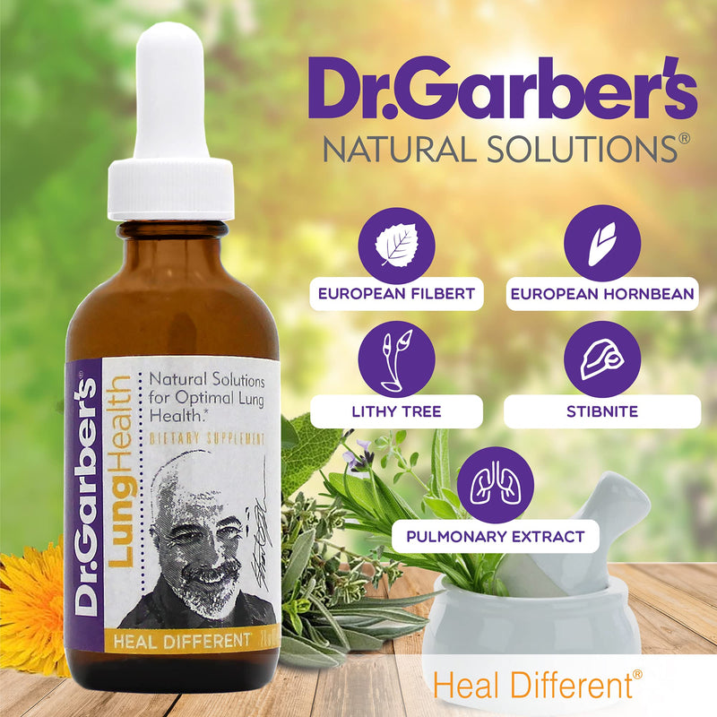 Dr. Garber's Natural Solutions Lung Health Oral Drops - Gemmotherapy Liquid Supplement to Protect & Cleanse Lungs, Repair Damaged Lung Tissue, Lung Health Support, Allergy & Asthma Relief - 60ml - BeesActive Australia