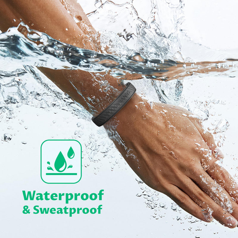 Mosquito Repellent Bracelets, 2 Pack Silicone Mosquito Repellent Bands with DEET Free, Natural & Waterproof Bug Wristbands for Kids and Adults, Outdoor Traveling Protection (Black&Grey) - BeesActive Australia