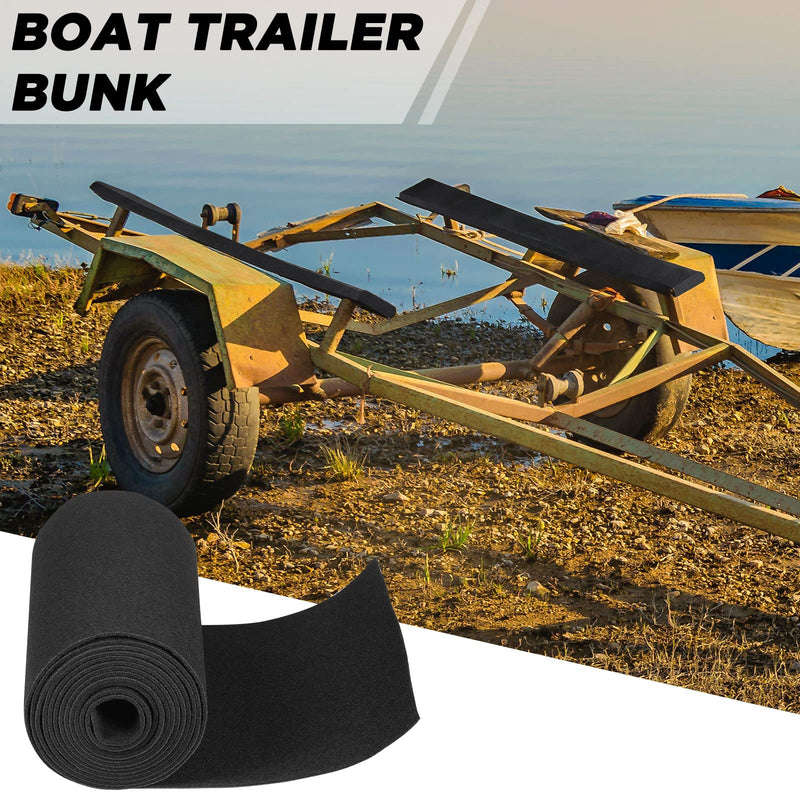Remerry Boat Trailer Bunk Carpet, Marine Carpet Black Padding Polyester Boat Trailer Bunks Replacement Step, Bunker Material Covers 18 Inch x 18 Feet