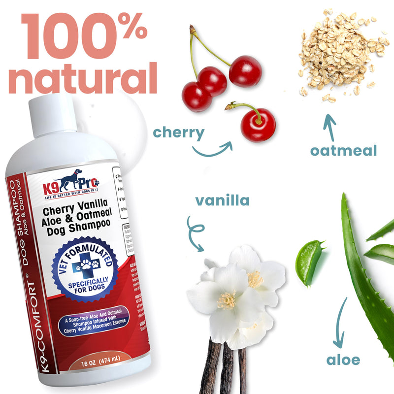 Dog Shampoo and Conditioner to Soothe, Moisturize, Cleanse, and Detangle - Amazing Cherry Vanilla Macaroon Scent with Aloe and Oatmeal All Natural Hypoallergenic Organic with No Parabens Or Sulfates - BeesActive Australia