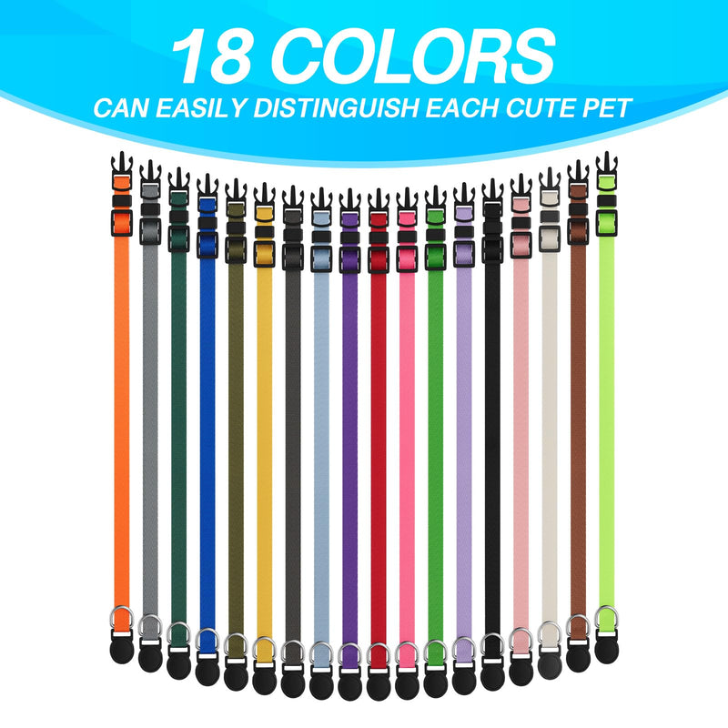 18 Pcs Breakaway Pet Collars,Safety Buckle for Puppy Collars and Kitten Collar,Nylon,Mixed Colors,Adjustable,Ideal for Girl Boy Pet Supplies,Stuff,Accessories(M) M(9''-12'') - BeesActive Australia