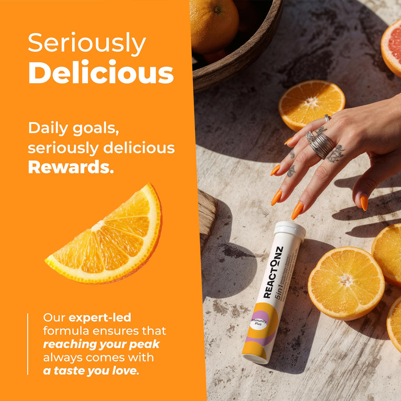 5 in 1 Immunity Plus – Immune Support & Antioxidant Supplement – Vitamin C, Zinc, Manuka Honey, Rosehip & Propolis – Natural Zesty Orange Flavor – 60 Day Supply Effervescent Tablets 60 Count (Pack of 1)