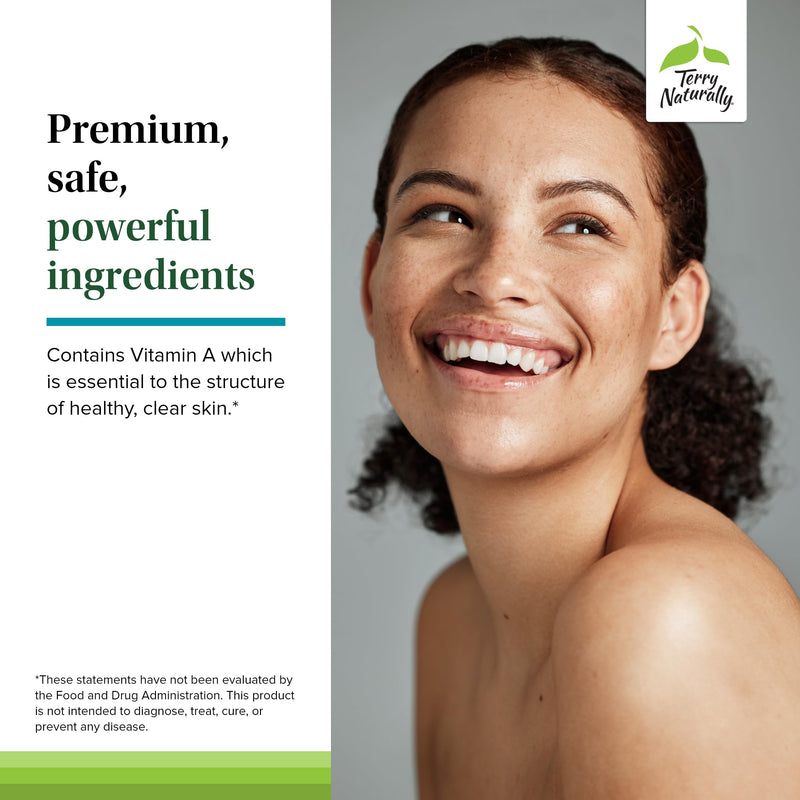 Terry Naturally Acne Essentials - Clear Skin & Oil Balance - 60 Count | Skin Clarity, Oil Balance and Healthy Inflammation Response Support. 60 capsules.