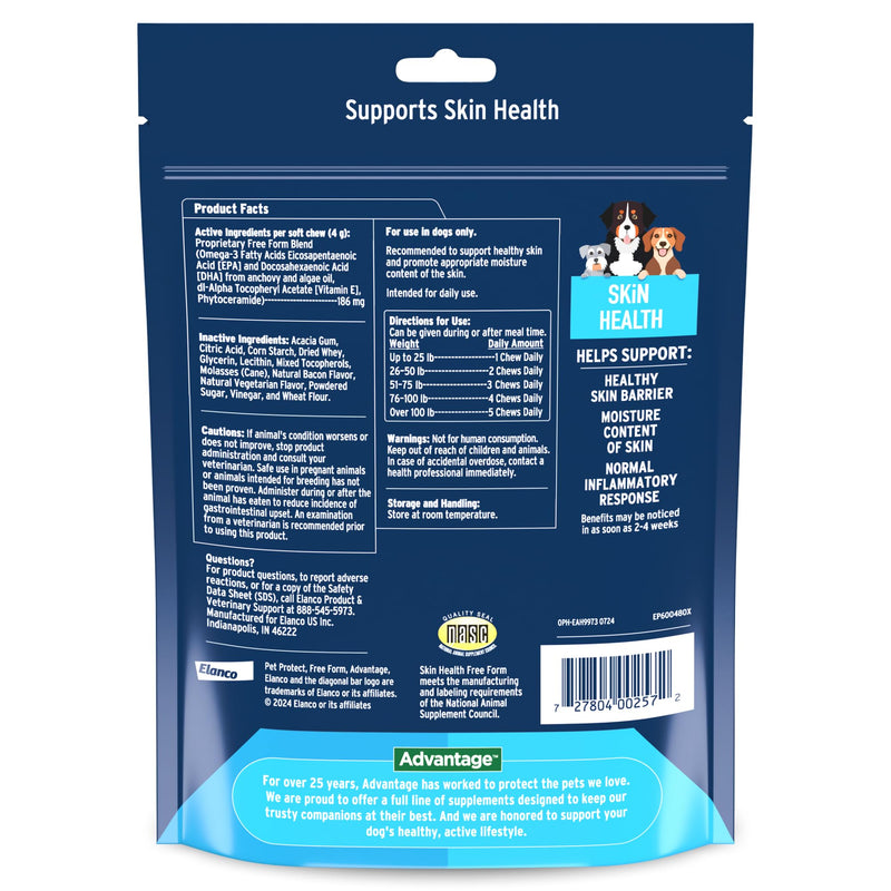 Bundle of K9 Advantix II Large Dog | 2-Mo Supply + Pet Protect Skin Health Soft Chews for Dogs, 60 Count