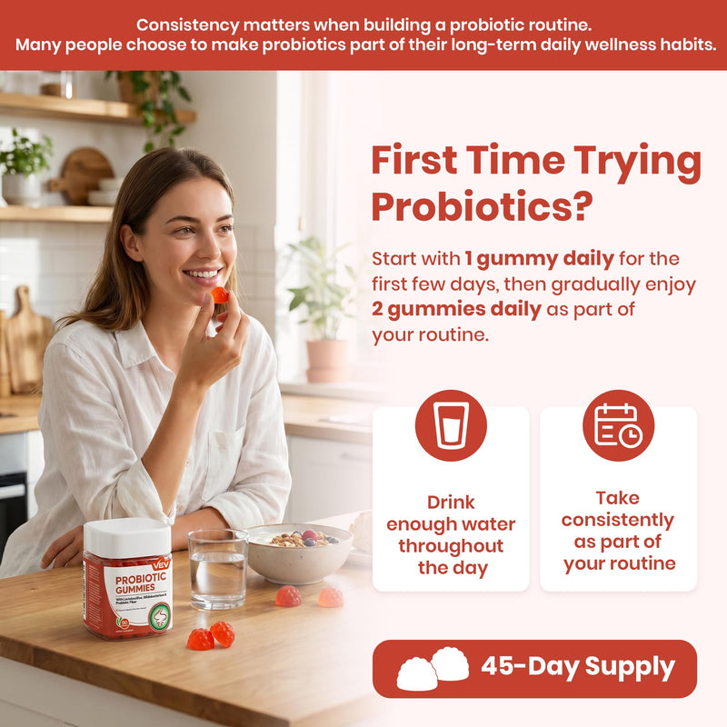 VEV Probiotics for Women Gummies, 5B CFU per Serving, 90 Count | Women Probiotics Gummies, Vegan Gummies, Pineapple Flavor 90 Count (Pack of 1)