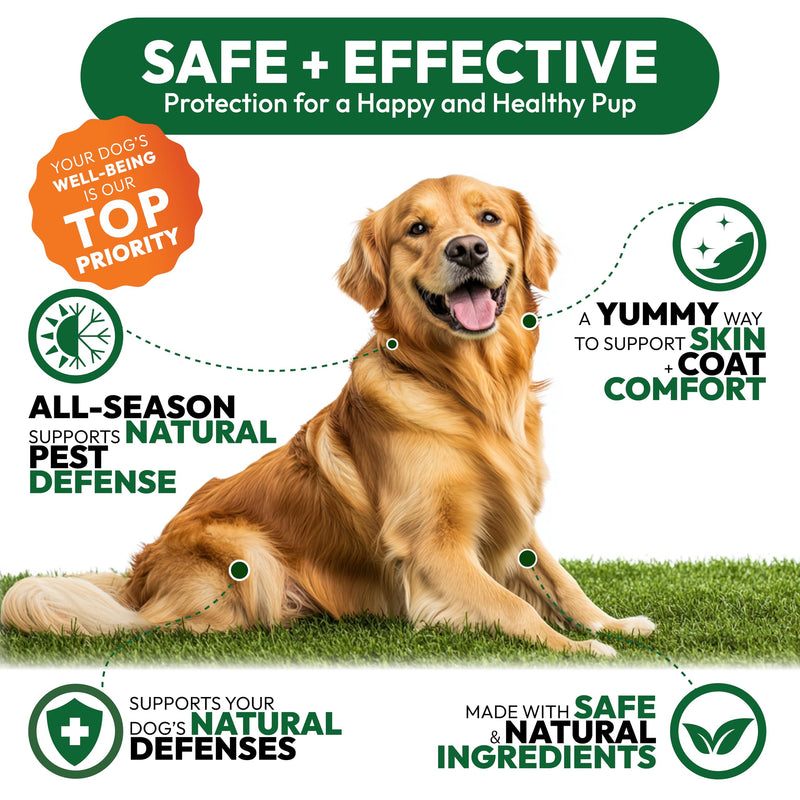 (2 Pack) Flea and Tick Prevention for Dogs Pills - 340 Chews - Natural Dog Flea & Tick Control - Oral Defense Treatment for Dogs Supplement - Vet Formulated - All Breeds & Ages - Made in USA Chicken 340 Chews - Value Pack