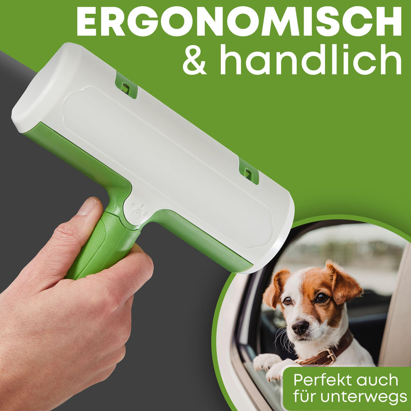 DOGGYBOO NEW 2024 Self-Cleaning Pet Hair Remover - Premium Lint Roller for Dog Hair and Cat Hair, Reusable Cat Hair Remover for Sofa, Carpet, Bed and Car (Green) Green - BeesActive Australia
