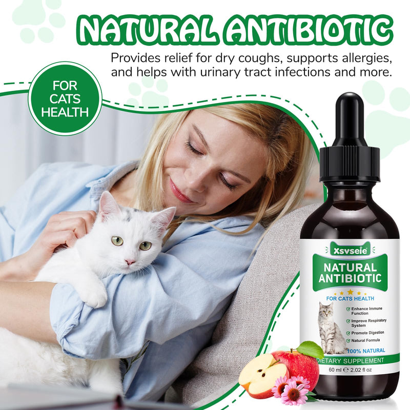 Natural Wellness Drops for Cats – Botanical Liquid Supplement with Prebiotics & Herbal Extracts | Supports Gut Flora, Skin & Coat Condition & Everyday Vitality | 60 ml