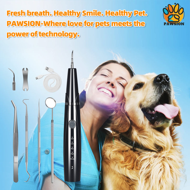 Dog Plaque and Tartar Remover for Teeth, Ultrasonic Pet Tooth Cleaner, Electric Teeth Cleaning Kit for Dogs and Cats, 5 Modes, LED Light, 3 Cleaning Heads, Rechargeable - BeesActive Australia