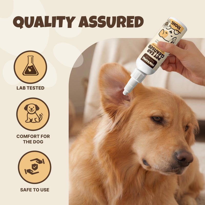 Dog Ear Cleanser for Dogs | Gentle Dog Ear Drops for cleaning |Soothing Itchy Ear Relief for Dogs| Helps Clean Wax Buildup and Odour