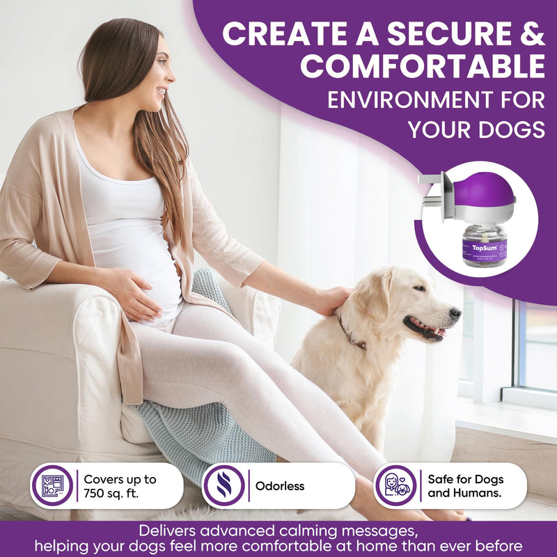 TopSum Dog Calming Plug In: Premium Dog Calming Kit - Calming For Dogs Fireworks - Calming Plug Ins For Dogs - Pheromone Diffuser For Dogs, 2 Pack (Light Purple) Light Purple