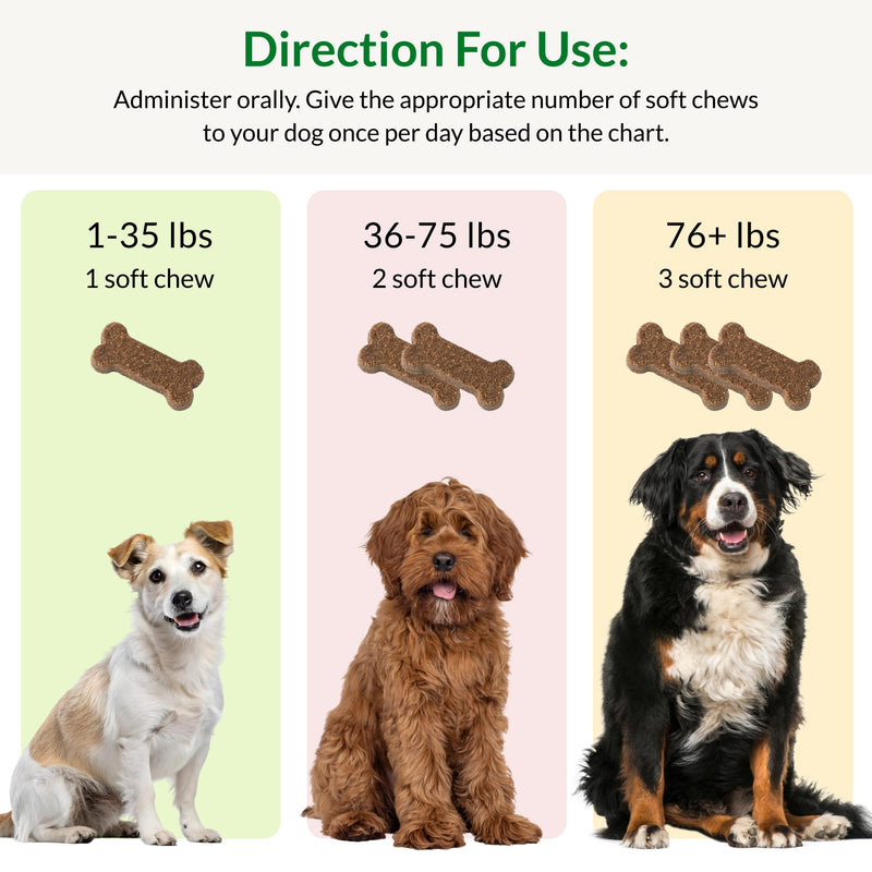 Ultimate Pet Nutrition Digestion Renew Soft Chew Gut Health Support for Dogs, Helps with Digestion & Occasional Gas, 60 Count