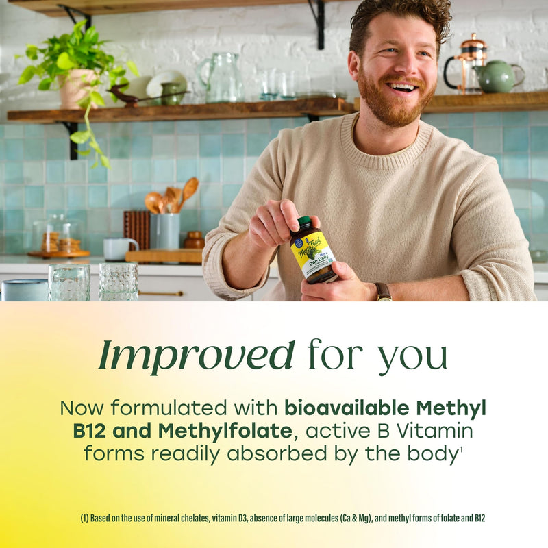 MegaFood One Daily Multivitamin for Men with 21 Nutrients, 60 Tablets | Immune Support, Cellular Energy & Muscle Health, Methylfolate, Methylated B12, C, D3, Zinc, Non-GMO, Vegetarian, 60 Servings Unflavored 60 Count (Pack of 1)