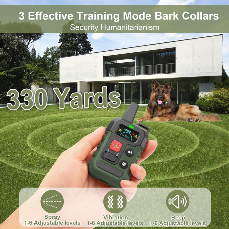 Citronella Training Collar for Dog, [1*Citronella Refill] with Beep/Vibration/Spray Mode & 6 Adjustable Sensitivities Spray Collar, IPX6 Waterproof Safer Spray Dog Training Collar for L/M/S Dogs Green-QT - BeesActive Australia