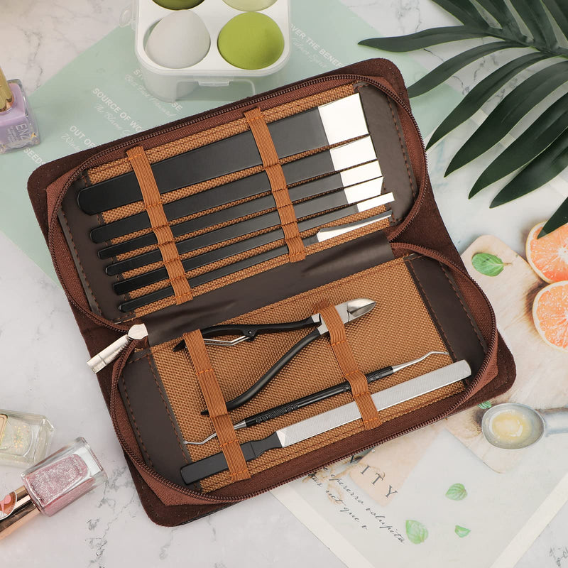 Segbeauty 9pcs Pedicure Knife Set, High Manganese Steel Foot File Set with Storage Bag, Ingrown Toenail Blade Tool for Cuticle Remover Callus Shavers Corn, Professional Foot Repair Sharp Blade Kit Angled Blade
