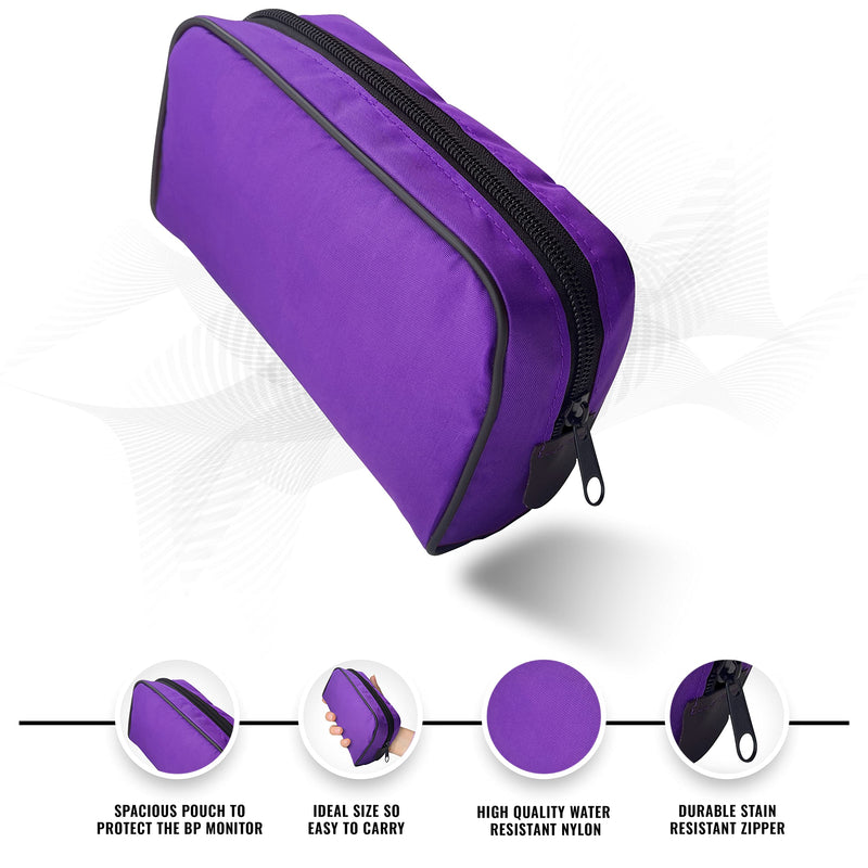ASA TECHMED Nurse Essentials Starter Kit with Handheld Travel Case | 3 Part Kit Includes Adult Aneroid Sphygmomanometer Blood Pressure Monitor, Stethoscope, Mini Diagnostic Otoscope (Purple) Purple - BeesActive Australia