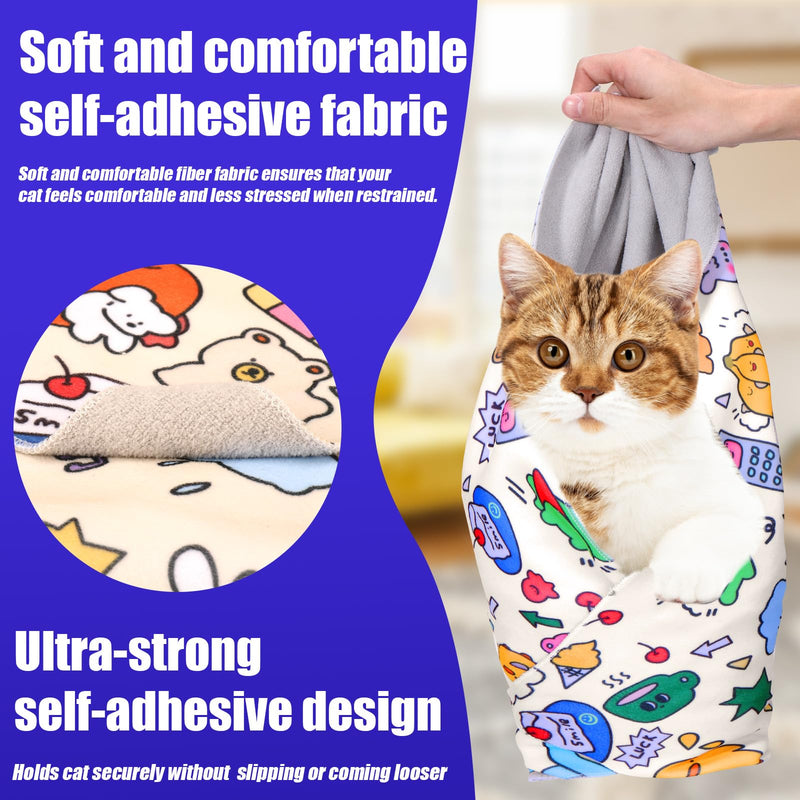 XANGNIER Cat Wrap for Grooming,Cat Restraint Wrap for Cutting Nails,Fabric Burrito Wrap for Nail Clipping, Anti-Scratch, Anti-Escape,Multifunctional Swaddle Wrap Pet Tool (20.8 x 20.8 Inch) L (20.8 x 20.8 Inch) A-1Pcs - BeesActive Australia