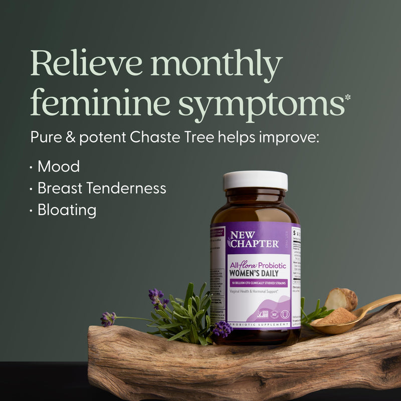 New Chapter Women's Daily Probiotic Supplement, 60 Count | Probiotics for Vaginal Health with Chaste Tree for Hormonal Support, Has Prebiotics, 100% Vegetarian and Non-GMO 60 Count (Pack of 1)