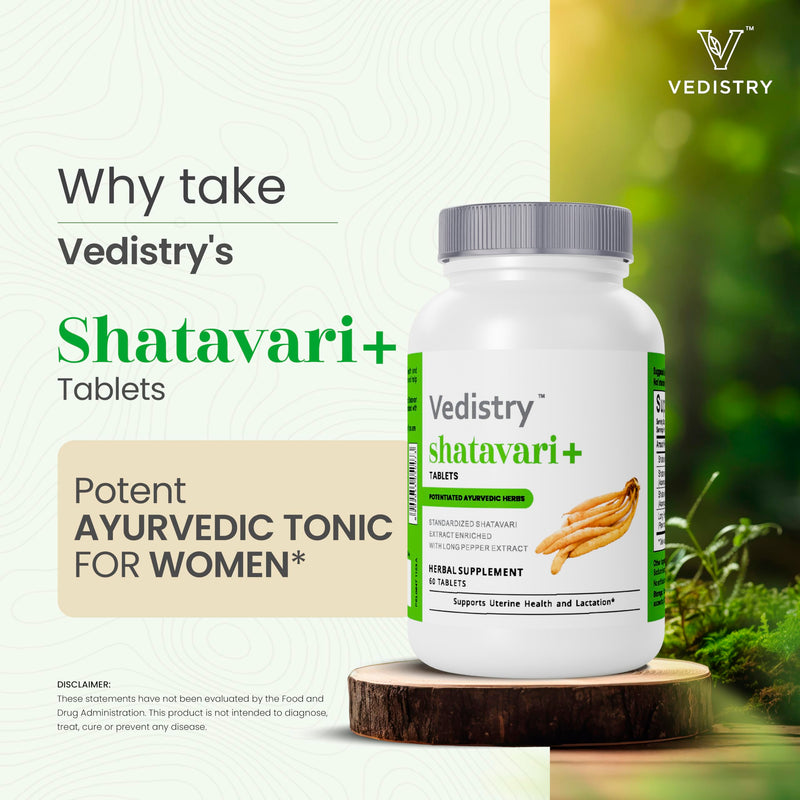 Shatavari Root Extract Tablets for Women | Hormonal Balance & Fertility Support | Lactation & Uterine Health Supplement | 1100mg with Long Pepper | 60 Vegan Tablets