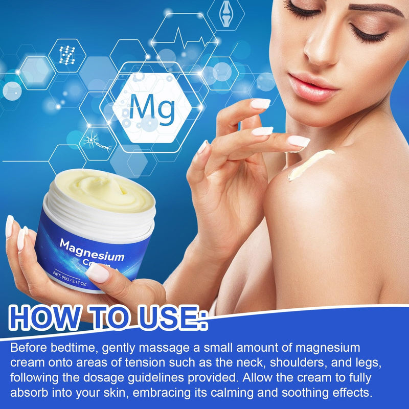 ReliCo Magnesium Cream - Pure Magnesium Oil with Vitamin E, Magnesium Lotion 3.17 Fl Oz (Pack of 1) - BeesActive Australia