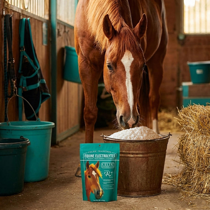 Celtic Tradition Equine Electrolytes – Natural Mineral Salt Supplement for Horses | Replenishes Electrolytes, Supports Hydration & Recovery | 1 lb Resealable Bag
