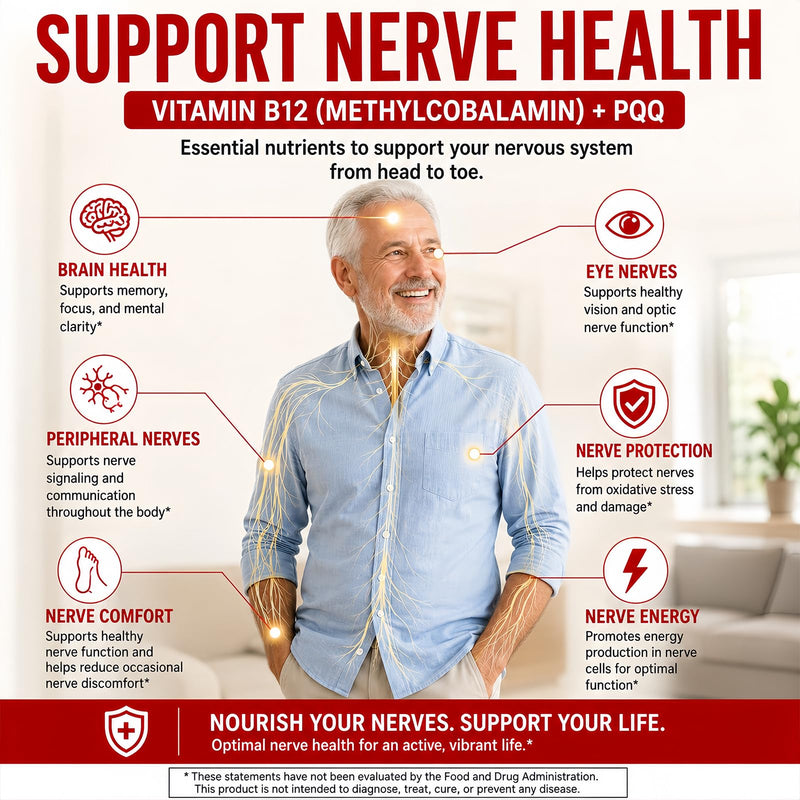 LIIFE Methylcobalamin (PQQ + Active B12) 5000 mcg |360 Cherry Tablets | 6-in-1 advanced formula, supports brain & nerve health, boosts antioxidant power and supports healthy mitochondrial function 180 Count (Pack of 2)