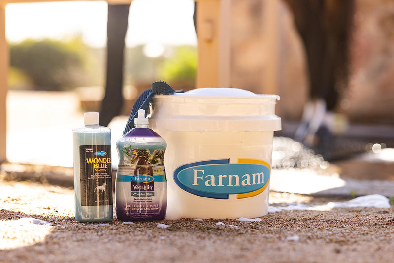Farnam Vetrolin Wonder Blue Gentle Moisturizing Shampoo for Horses, Livestock and Dogs Blue 32 - BeesActive Australia