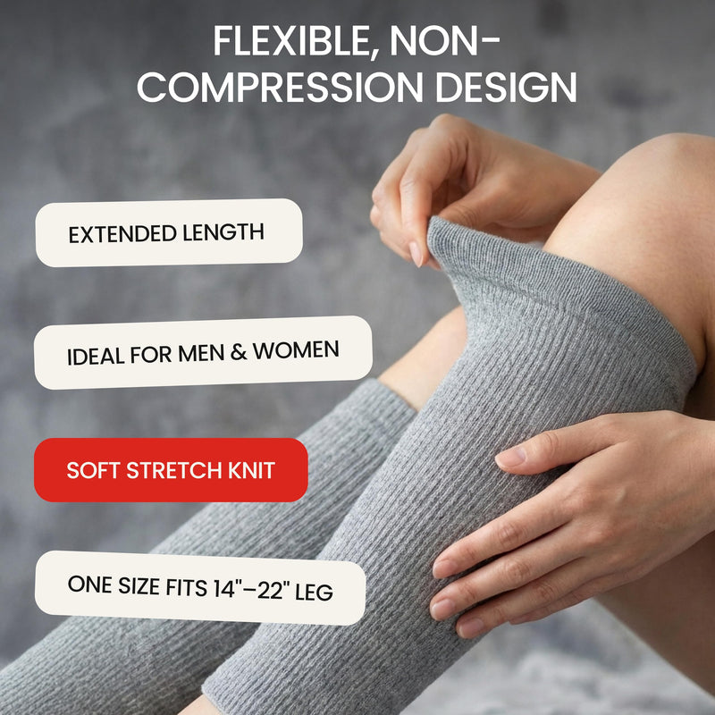 Elastic Cotton Knee Warmers, Knee Sleeves for Men and Women - Circulation Support and Joint Pain Relief, Arthritis Aid, One Pair, Made in Japan - BeesActive Australia
