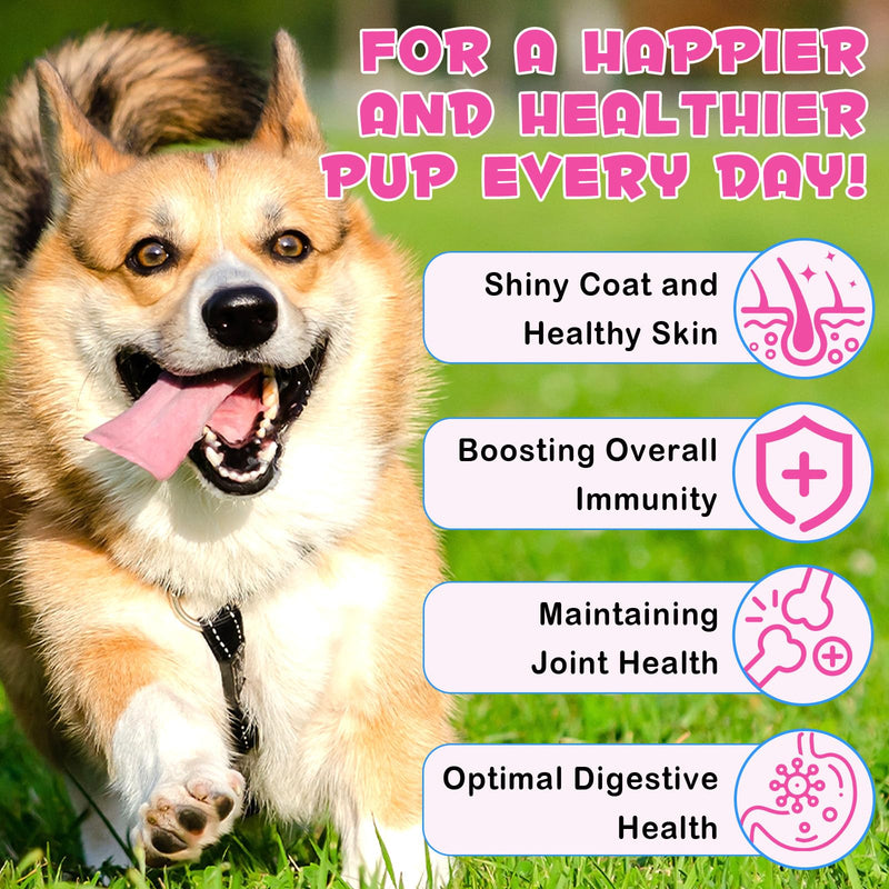 Collagen for Dogs, Dog Collagen Liquid Supplement with Biotin, MSM & Ginger for Joint Support, Skin & Coat Care, Itch Relief & Digestive Comfort - Bacon Flavour, 2 fl.oz