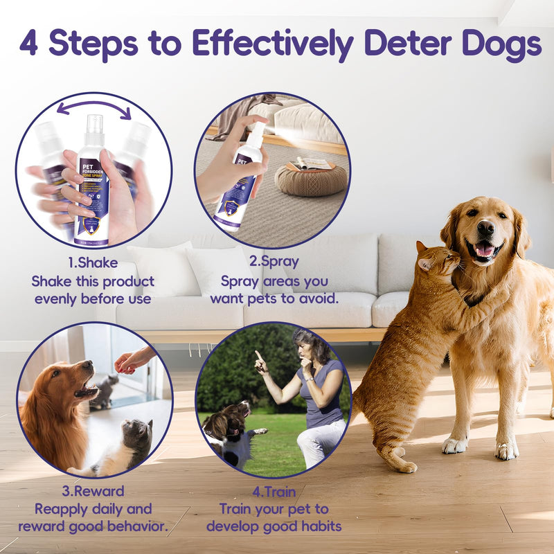 Bitter Apple Spray for Dogs & Cats, No Chew Anti Chew Spray, Natural Alcohol Free Dog Deterrent Spray, Stop Dog Chewing Licking Biting, Indoor Outdoor Furniture Protection Training Spray, 5.92 fl oz Purple