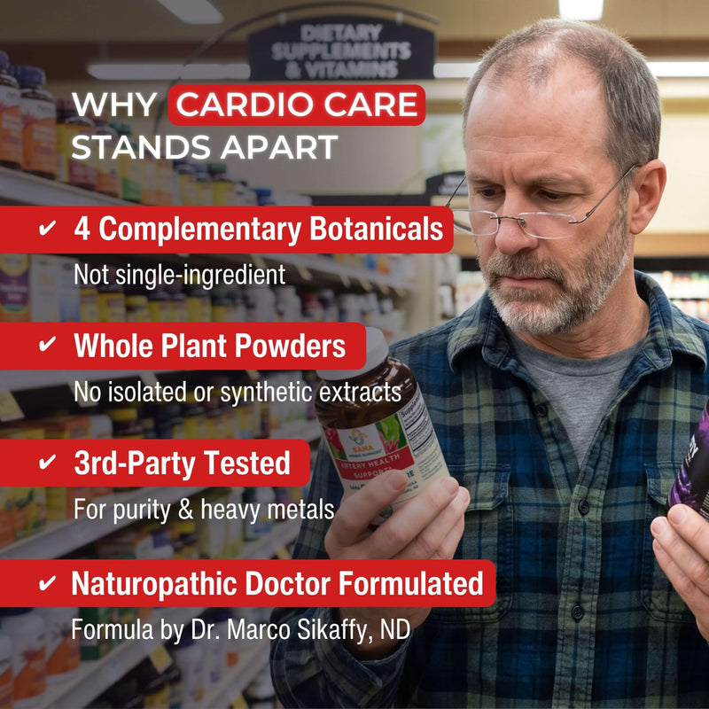 2-Pack | Artery Plaque Maintenance Supplement – Plant-Based Formula for Healthy Cholesterol Levels and Blood Circulation | with Hawthorn, Arjuna & Ginger | 90 Capsules | Sana Cardio Care 90 Count (Pack of 2)