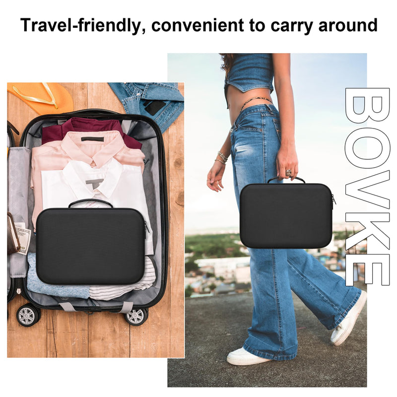 BOVKE Hard Case for Smart Nebulizer for Breathing Problems, Desktop Inhaler Nebulizer for Home Use, Storage Bag for Digital Asthma Nebulizer Machine for Adults and Kids, Space for Masks, Cables, Black - BeesActive Australia