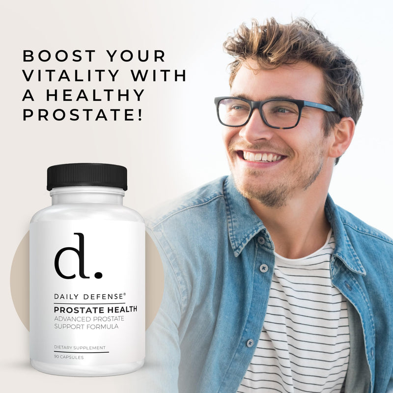 Prostate Defense Prostate Health Supplement for Men with Saw Palmetto Powder, Vitamin E, Zinc, Mushrooms, Pumpkin Seed - Urinary Prostate Support