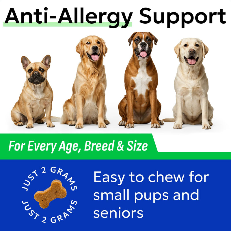 BARK&SPARK Dog Itch & Allergy Support Chews - Skin & Coat Supplement - Omega 3 Fish Oil -Itching & Paw Licking - Dry Skin & Hot Spots - 180ct - Grilled Pork 180 Soft Chews