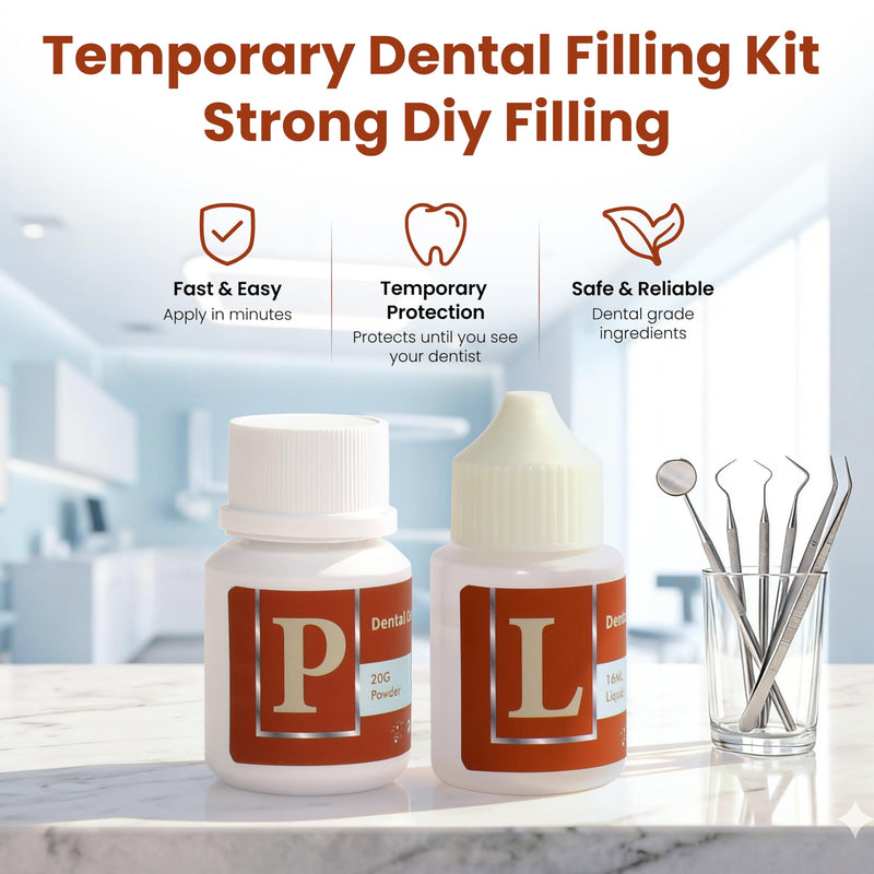 Zinc Oxide Eugenol Dental Cement, Temporary Dental Care Kit for Tooth Repair, Tooth Cement for Crown, Bridges and Missing Tooth, Improving Smile