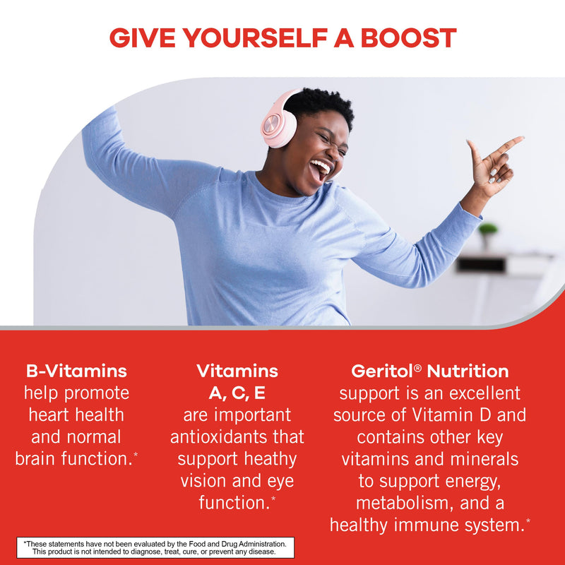 Geritol Multivitamin Supplement, 27 Essential Vitamins & Minerals, 100 Tabs | Daily support for adults, multivitamin tablets with 27 essential vitamins and minerals, gluten-free, non-GMO 100 Count (Pack of 1)