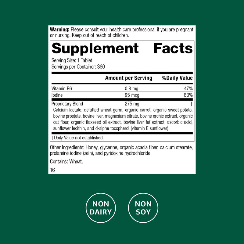 Standard Process Cataplex F - Contains Vitamin B6 & Iodine - Supports Structural Composition of Skin & Hair - Non-Dairy & Non-Soy - 360 Tablets 360 Count (Pack of 1)
